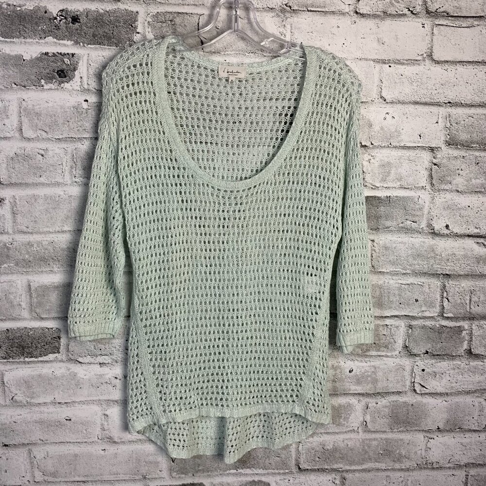 Aritzia t Babaton Linen & Silk Open Knit Drop Shoulder Scoop Neck Sweater